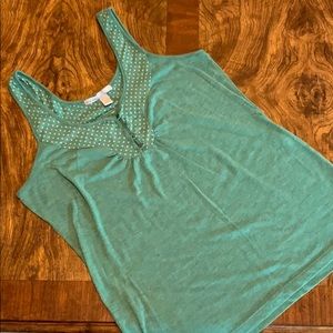 💚Green Tank with Polka Dots